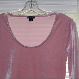 J. Crew Velvet Pink Bodysuit Top